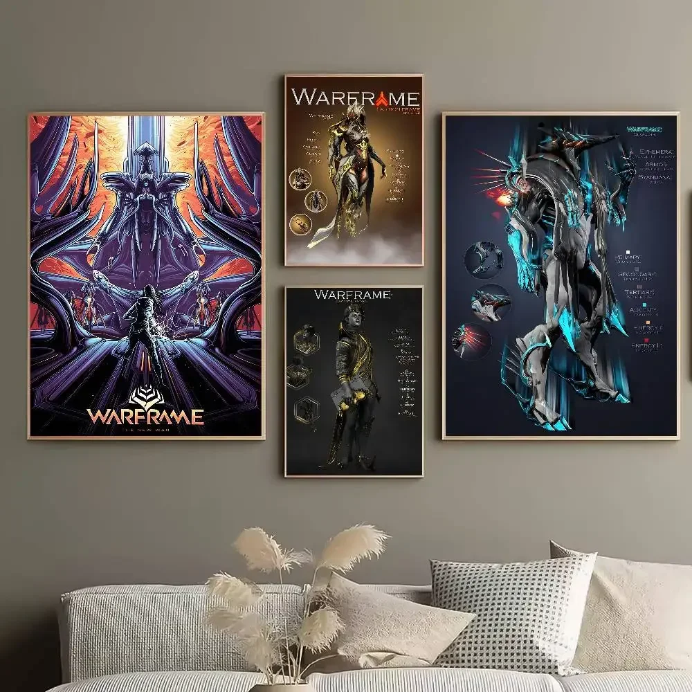 Popular Games W-WarframeS Poster HD posters Self-adhesive waterproof ideal for living room bedroom bar decoration