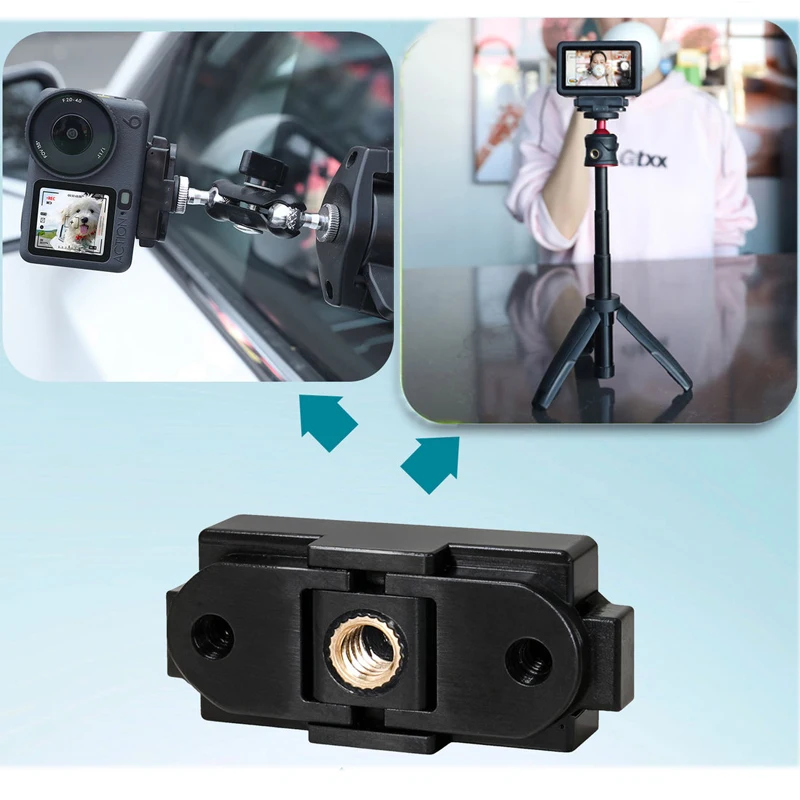 ل DJI Osmo Action 6 نانو البلاستيك حامل محول مغناطيسي الإفراج السريع اثنين مخالب قاعدة ل DJI Osmo Action 6 ملحقات الكاميرا