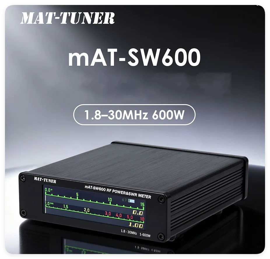 MAT-SW600 Digital SWR Meter Power Meter 1.8-30MHz 600W HF Short Wave High Precision
