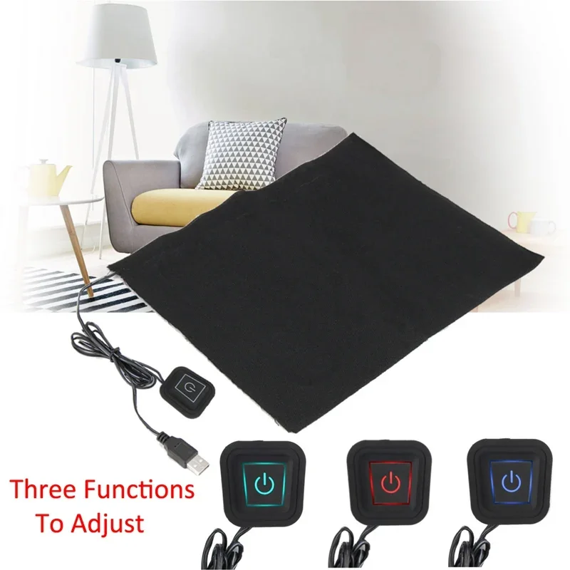 5V Adjustable Temperature USB Electric Clothes Heater Sheet Winter Heated For Cloth Waist Warmer Tablet Electric Heating Sheet