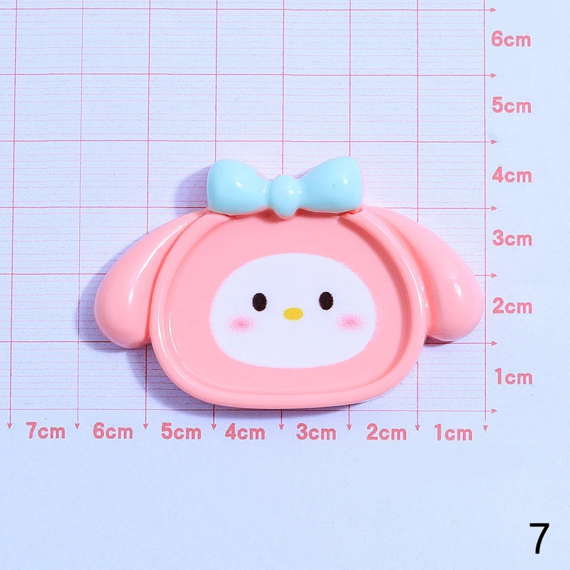 1Pcs Sanrio Cartoon Resin Cartoon Animals Plates Style Hairpin Earrings Pendant Scrapbook Craft Diy Miniature Accessories