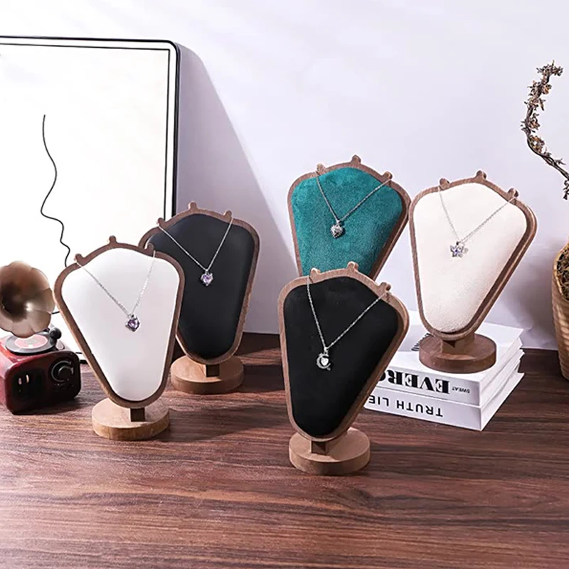 1 قطعة مجوهرات نموذج قلادة رف الخشب إطار مجوهرات نافذة عرض قلادة المنظم مجوهرات عرض موقف اطلاق النار الدعائم جديد #3