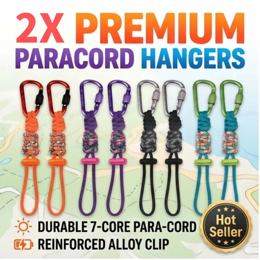 2 Stück Paracord-Wasserflaschenhalter mit Karabiner, tragbarer Flaschenhalter, Clip-Haken für Wandern, Camping, Klettern, Outdoor-Zubehör