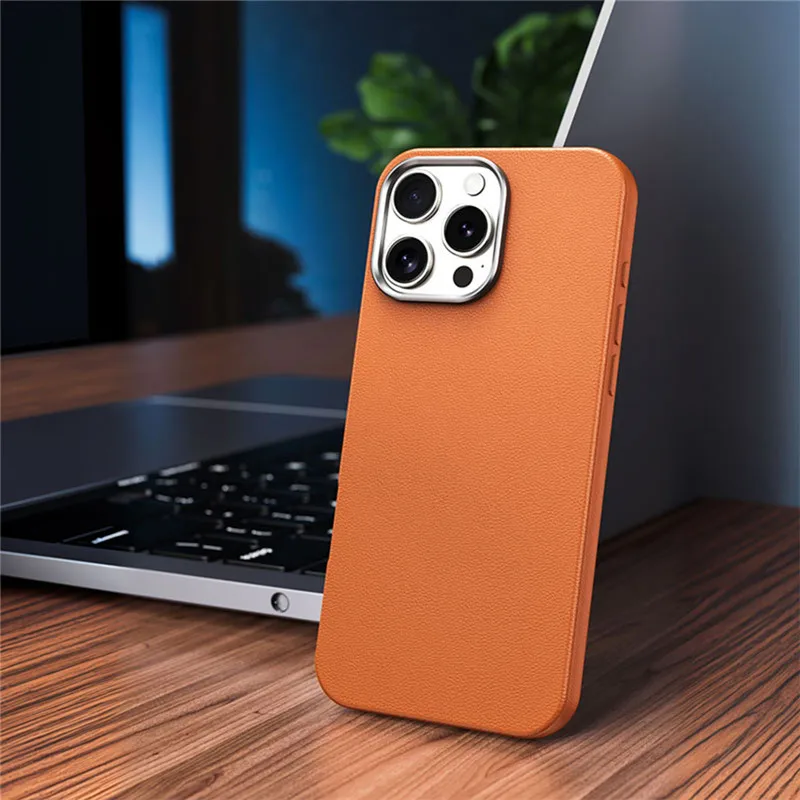 Luxury Commercial Leather vegan Skin Cover for iPhone X XS XR 11 12 13 14 15 16 Pro Max Plus Business senior hide Phone Case