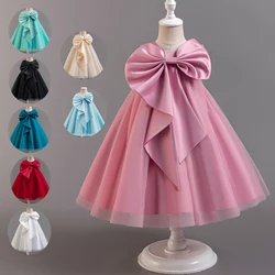 1-8 Years Mini Gown For Party Birthday Flower Girl Sleeveless Christmas Dresses Kid Costume Baby Girls Princess Pink Dress