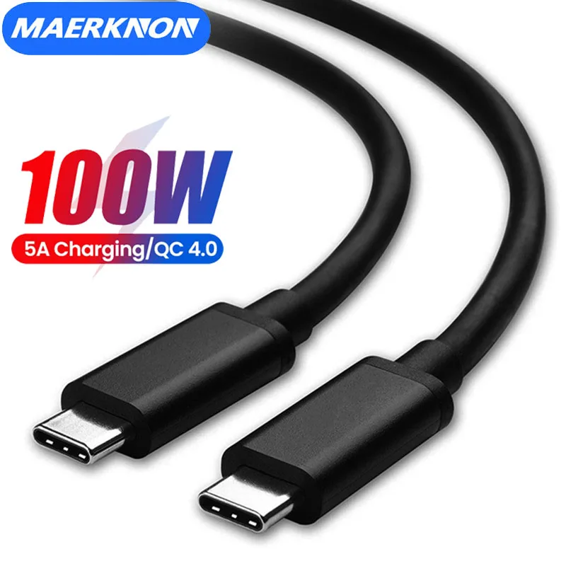 60W C to C Fast Charging Cable PD Braided Data Cord Dual USB-C Quick Charge for iPhone Xiaomi Samsung Quick Charge 3.0 Data Cord