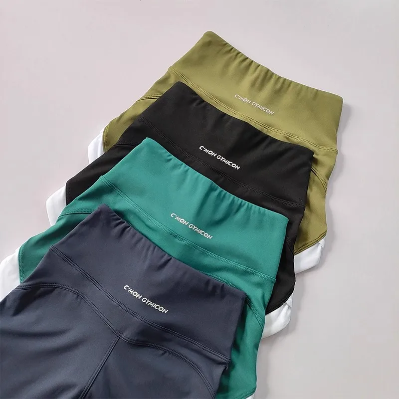 Damen-Yoga- und Fitness-Shorts, hohe Taille, kontrastfarbene, hebende Gesäß-atmungsaktive, lässige Yogahose – Detail 8