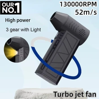 New 130000RPM Mini Turbo Jet Fan Electric Air Duster Adjustable wind speed Turbo Violent Blower Rechargeable with Light for Car