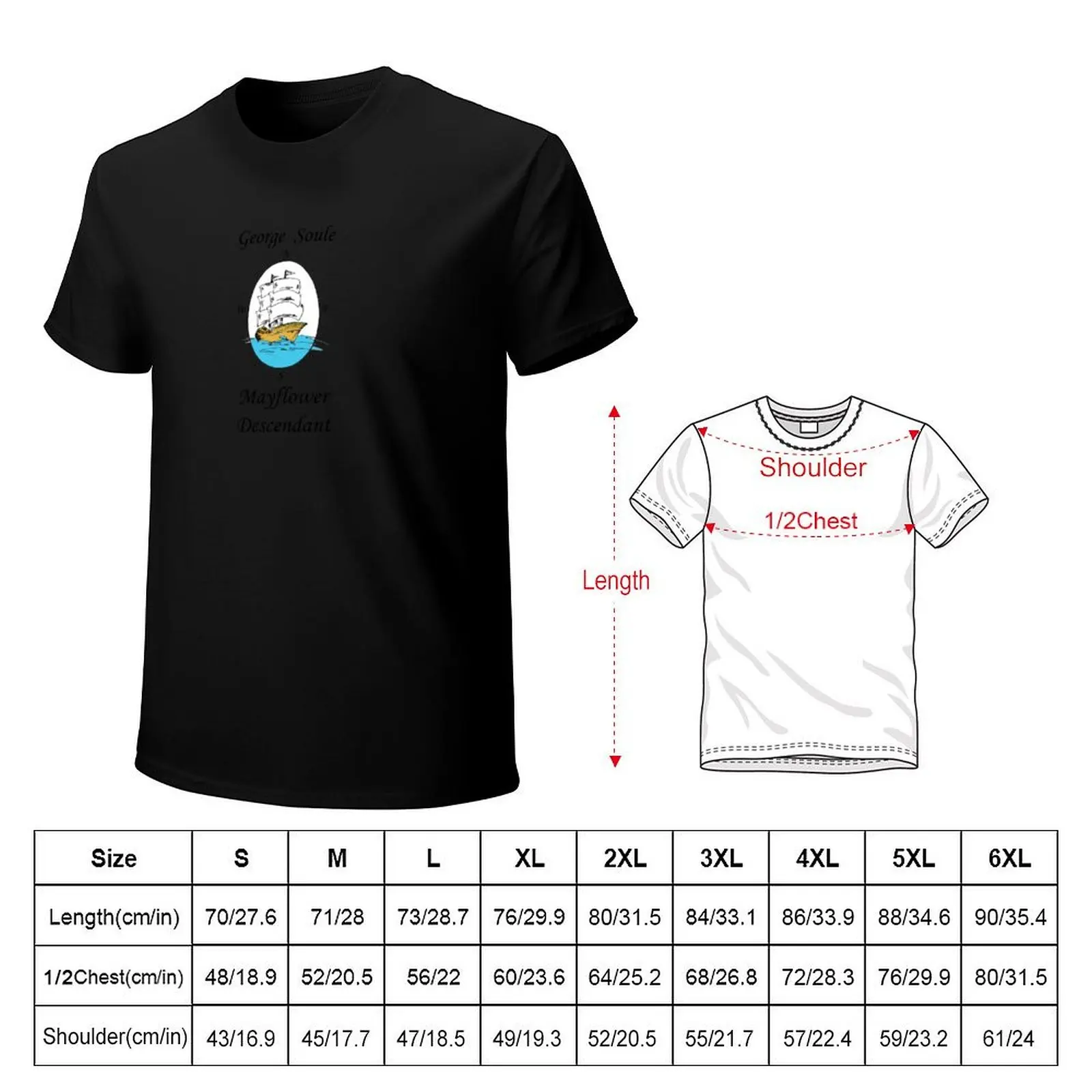 George Soule, Mayflower Descendant T-Shirt Outdoor Work Short Sleeve Top