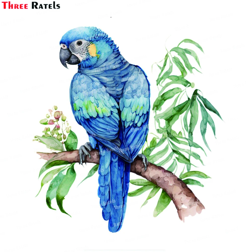 Three Ratels K944 Blue Parrot Bird  Classical And Elegant Flowers And Birds Room Art Sticker Home Decoration Decals