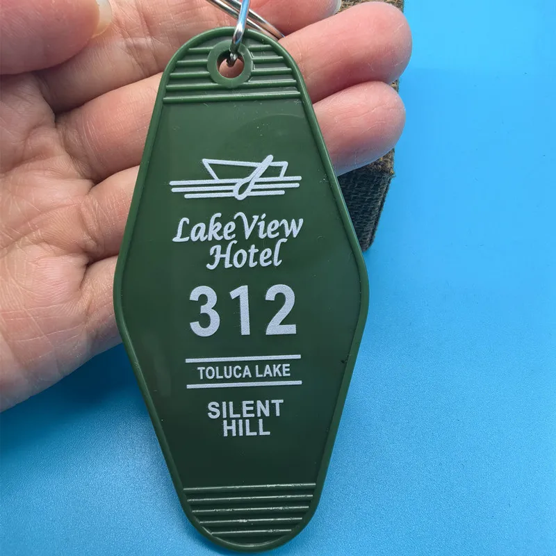 Jogo de terror silent hill 2 lake view hotel 312 chaveiro para mulheres homens carro chaveiro jóias