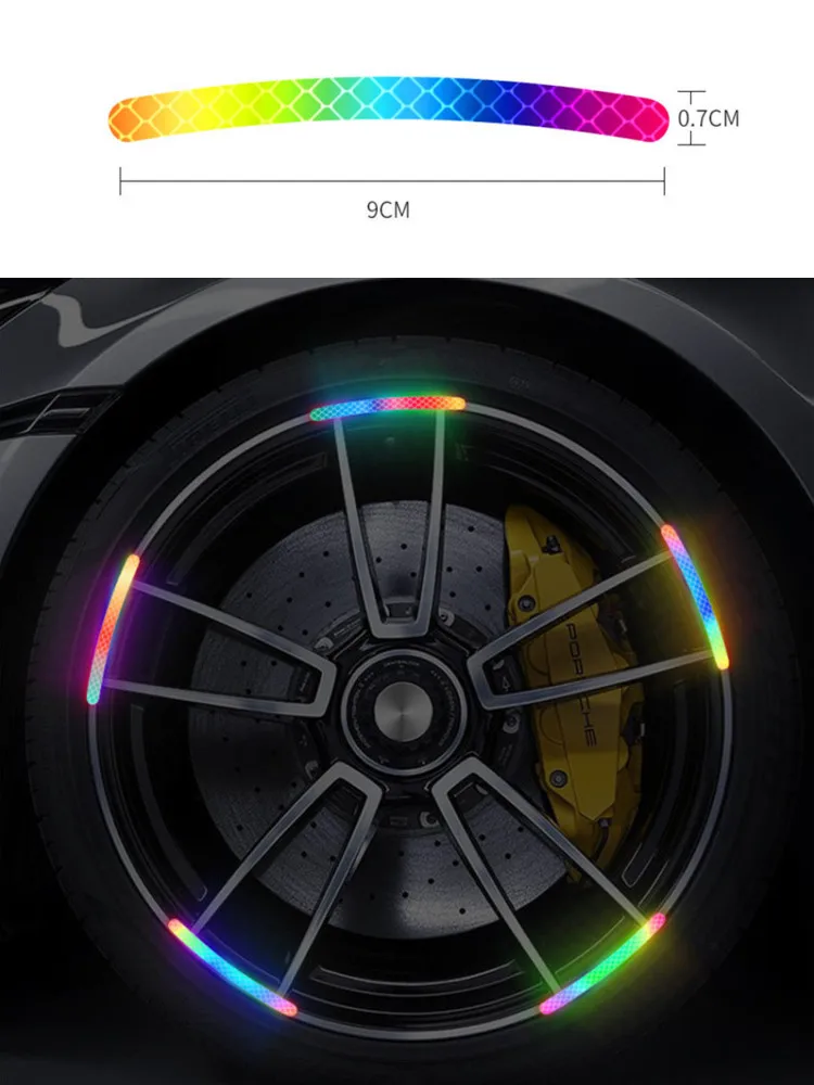 AliExpress SSTZHOU Anti-Collision Reflective Warning Stickers For Car Motorcycle, Bicycle Wheels, Seven-Color Laser Car Decoration Accessories