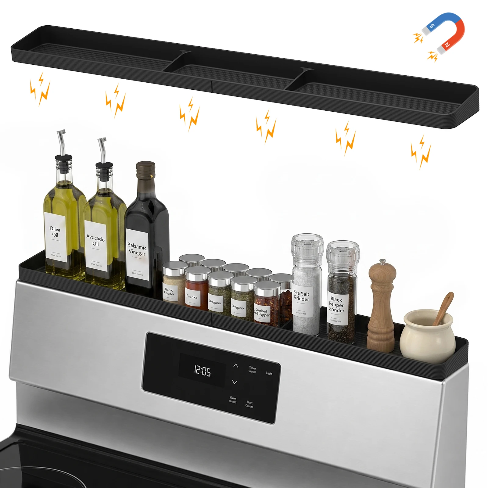 1pc Magnetic Stove Top Shelf - 30
