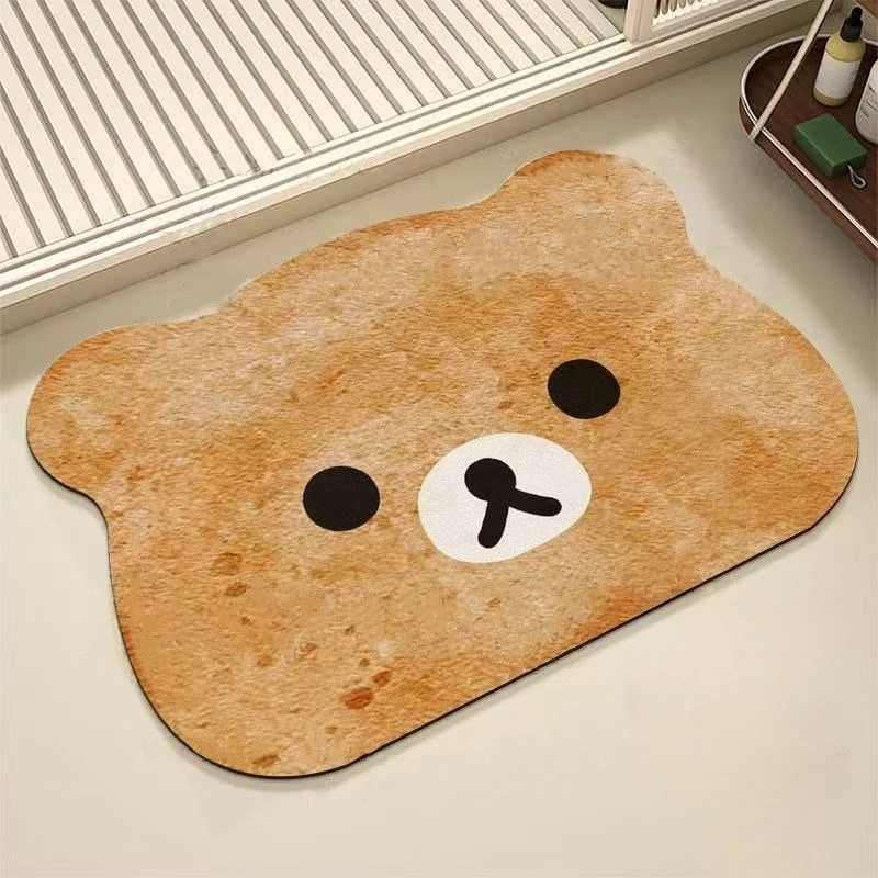 Rilakkuma floor mat Creative and good-looking  design appearance non-slip water-absorbent quick-drying Bathroom living room mat