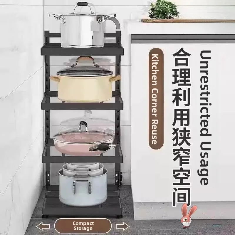 Adjustable Multi-Layer Kitchen Sink Cabinet Rack Pot Holder for Utensils And Pots And Pans Storage under Sink Dishwashing Basin