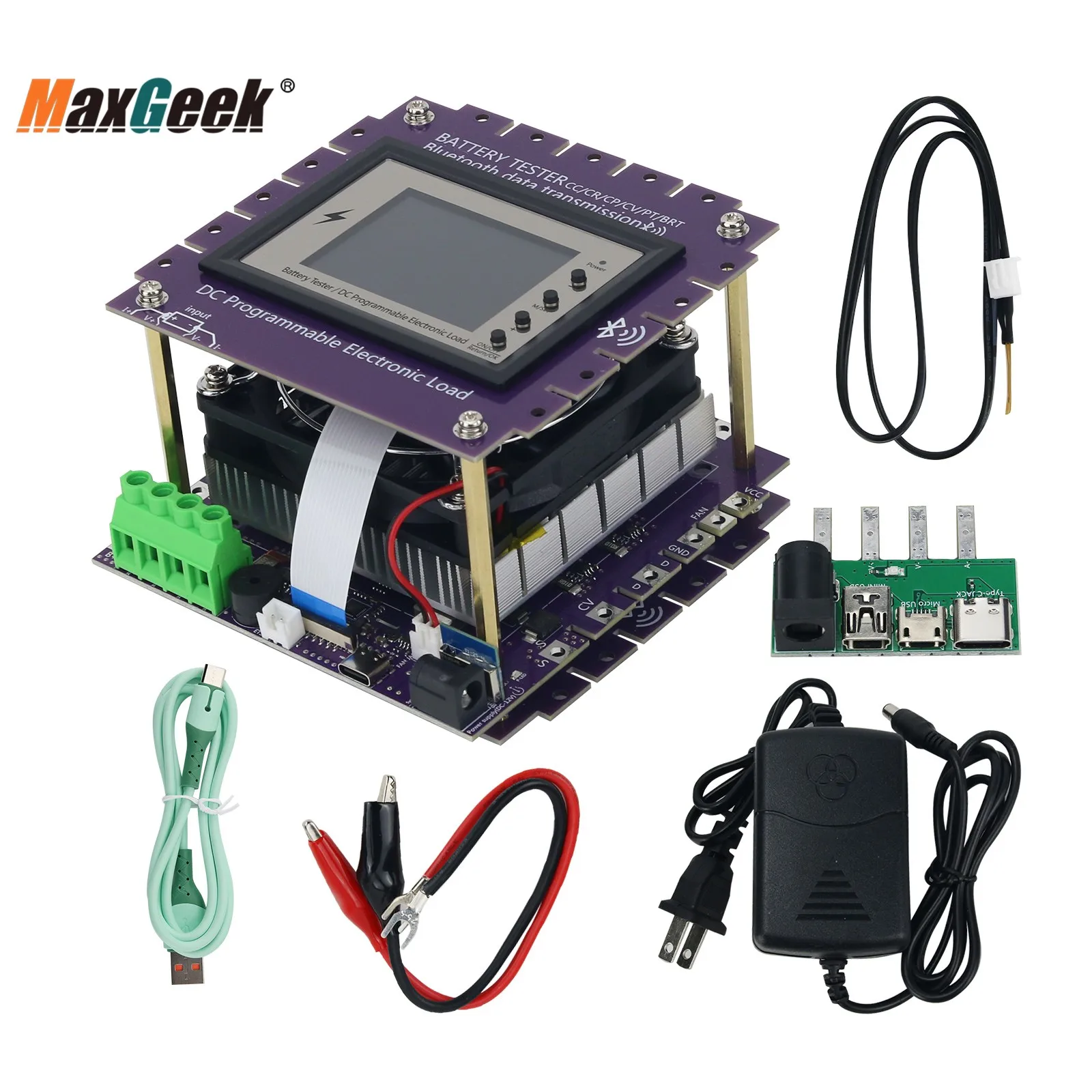 Maxgeek 150W Multifunctional Bluetooth Battery Capacity Tester CC/CR/CP/CV/PT/BRT Intelligent DC Programmable Electronic Load