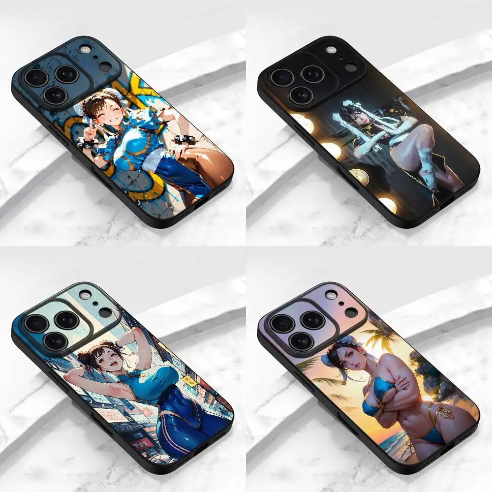 

S-Street F-Fighter Chun Li Phone Case For iPhone 13,16,11,14,17,12,15,Plus,E,Air,Pro,Max,Mini Protective Black Cover