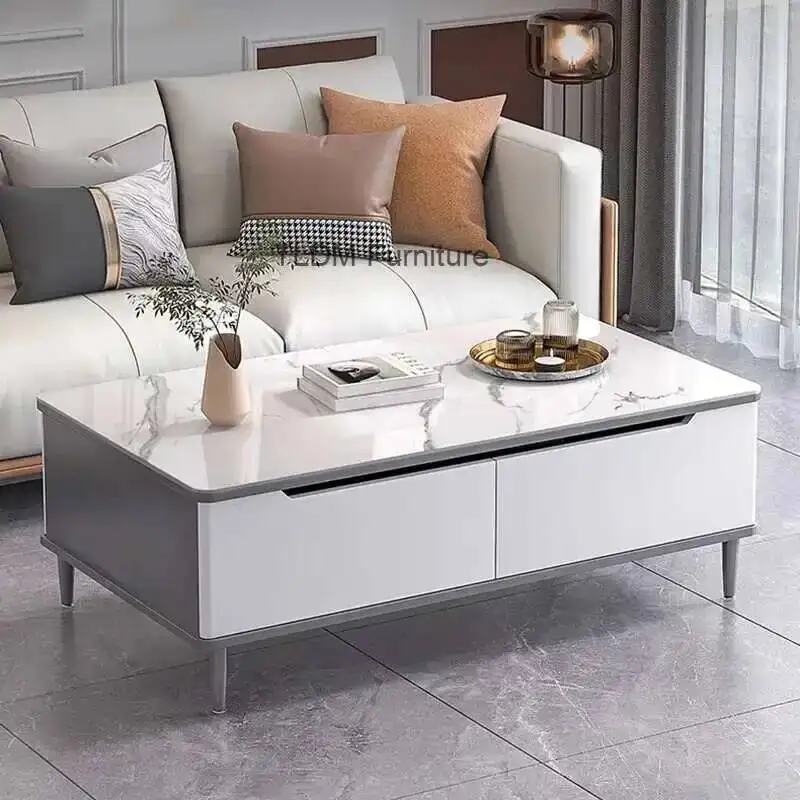 Decor Unique Design Luxury Modern Glam Nordic Coffee Table Coffee Minimalist Mesa Table De Centro Elevable Living Room Furniture