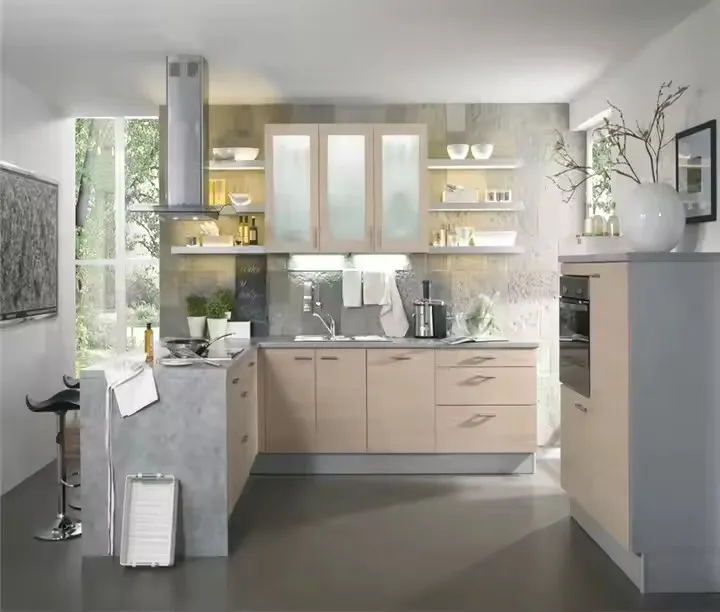Cucina Completa Smart Kitchen Cabinet Door with Island Ready-Made Modular Kitchen Furniture for Home