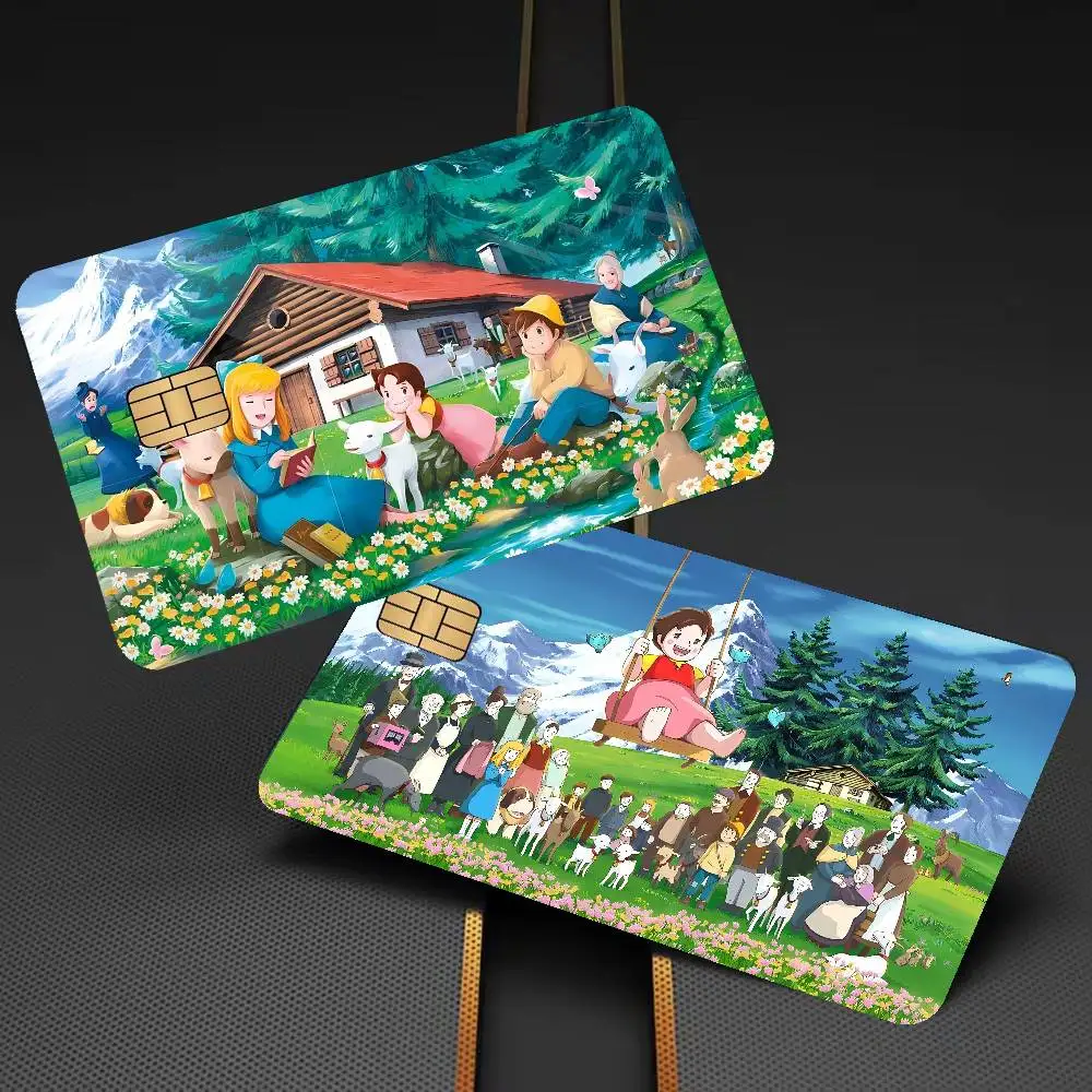 Cartoon Cute H-Heidi Girl 2024 Anime Cartoon Skin Stickers Film Tape Case For Big Credit Debit Card Front Side