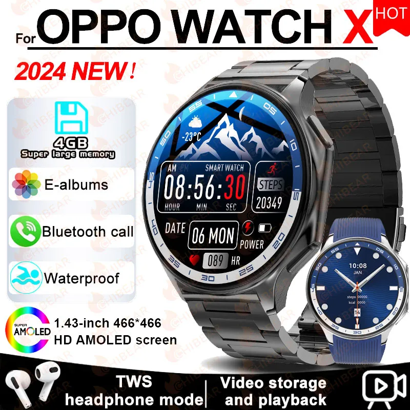 

Новинка 2024, умные часы DT Watch X, 4 Гб, Amoled экран для HUAWEI Watch GT 4, видео, музыкальный плеер, местный альбом, U-диск, умные часы для мужчин