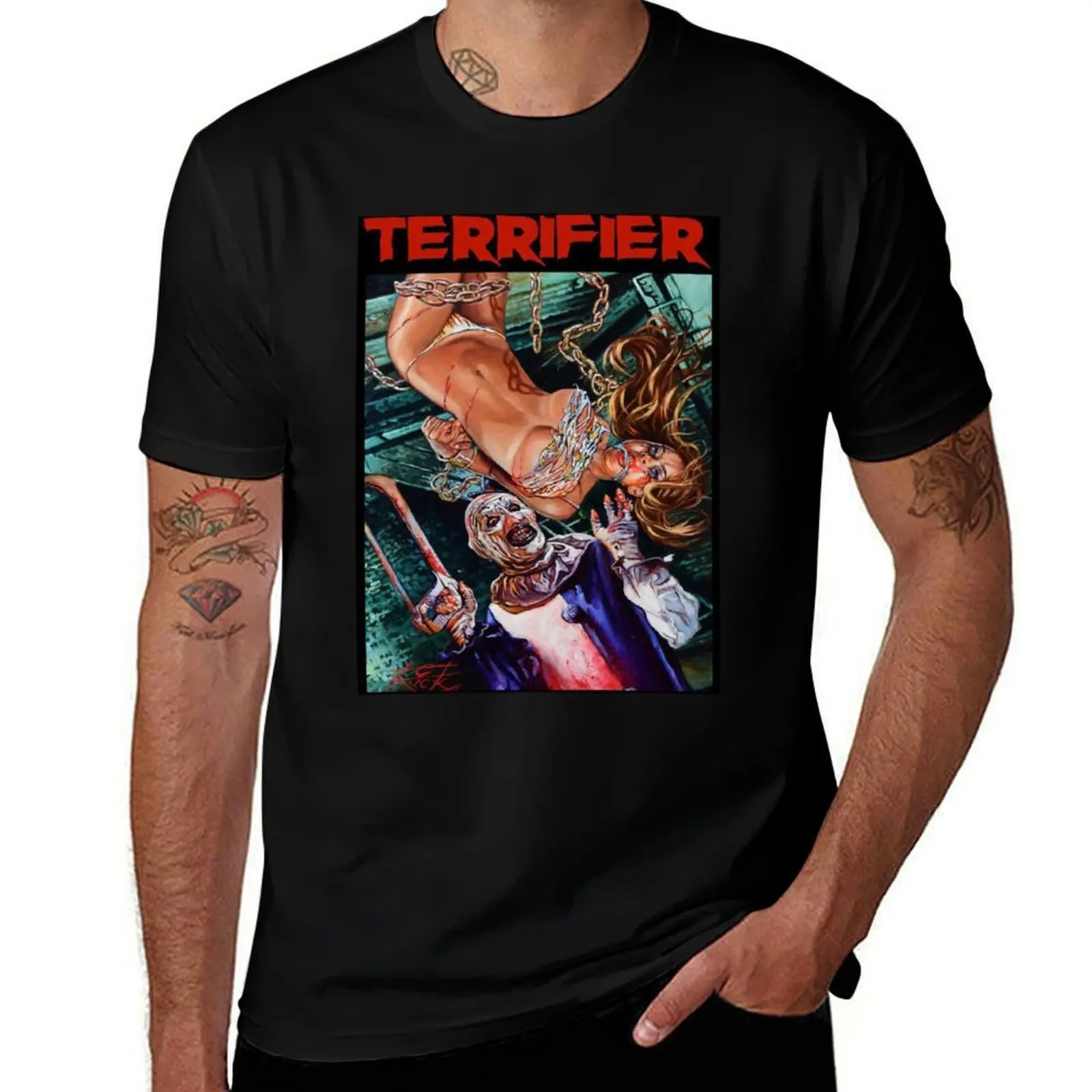 clown movie the Terrifier horror T-Shirt Plus Size Simple Casual Top