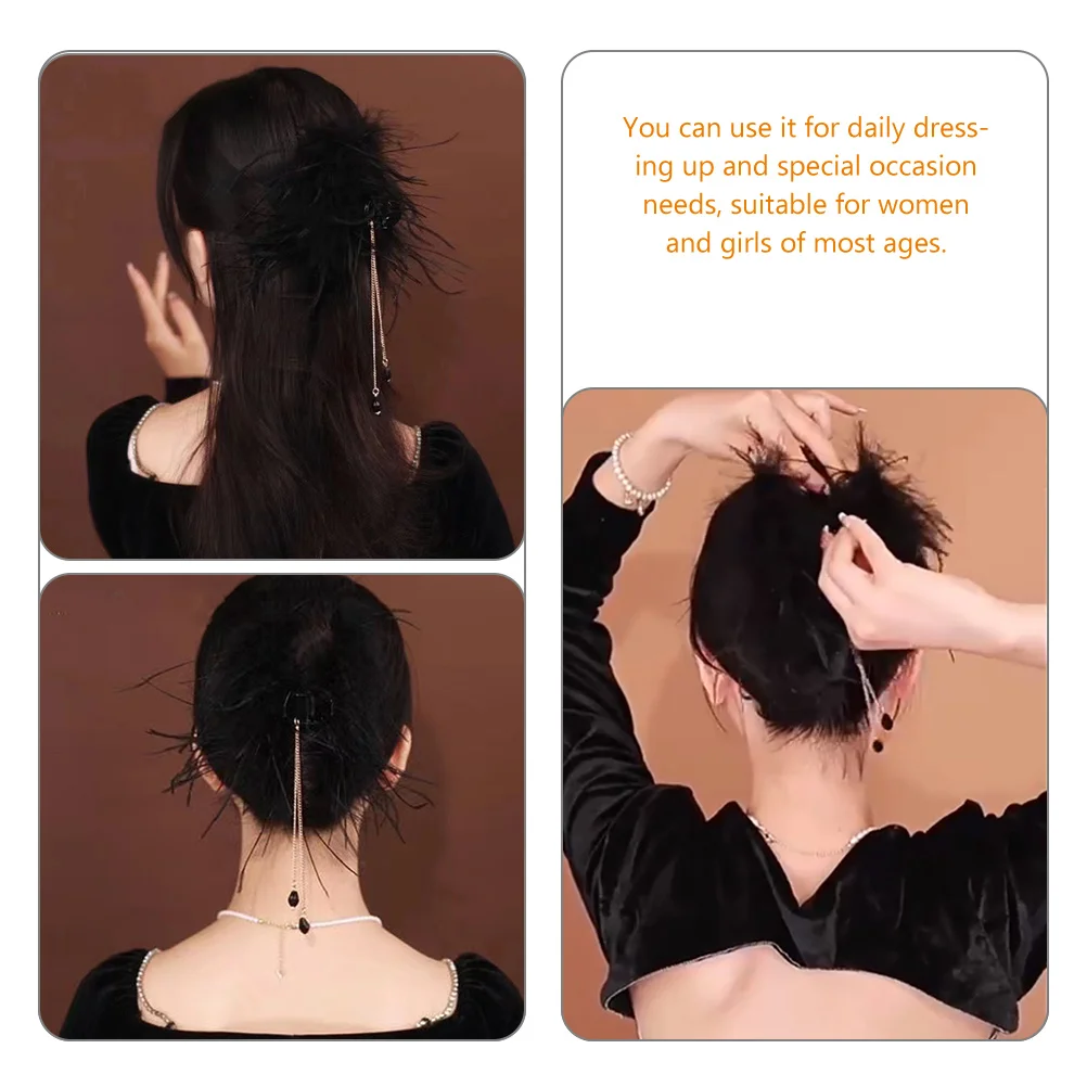 

Acrylic Hair Claw Clip Dangle Tassel Women Girls Thick Short Hair Accessory Wedding Prom Halloween Gift For Family Friends