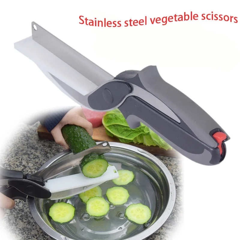 Trennbare Edelstahl Grill Steak Schneiden Schere Haushalt Gemüse Schere 2 In 1 Multi Küche Werkzeug Obst Messer – Detail 6