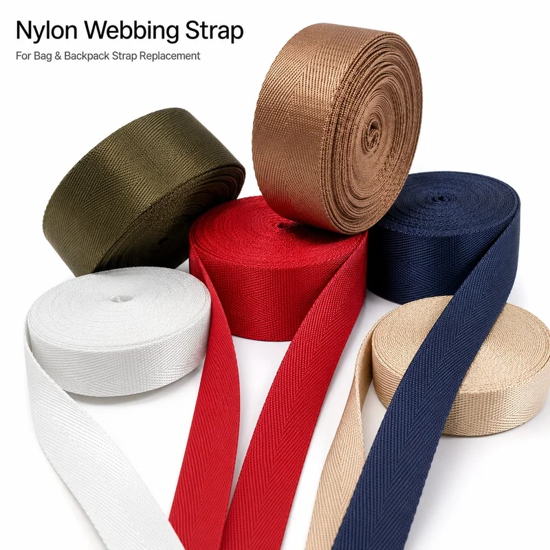 1Roll 42M 20-50mm Nylon Webbing Strap Colorful Ribbon for Backpack Shoulder Bag Replacement Luggage Belt Repair Sewing Accessory