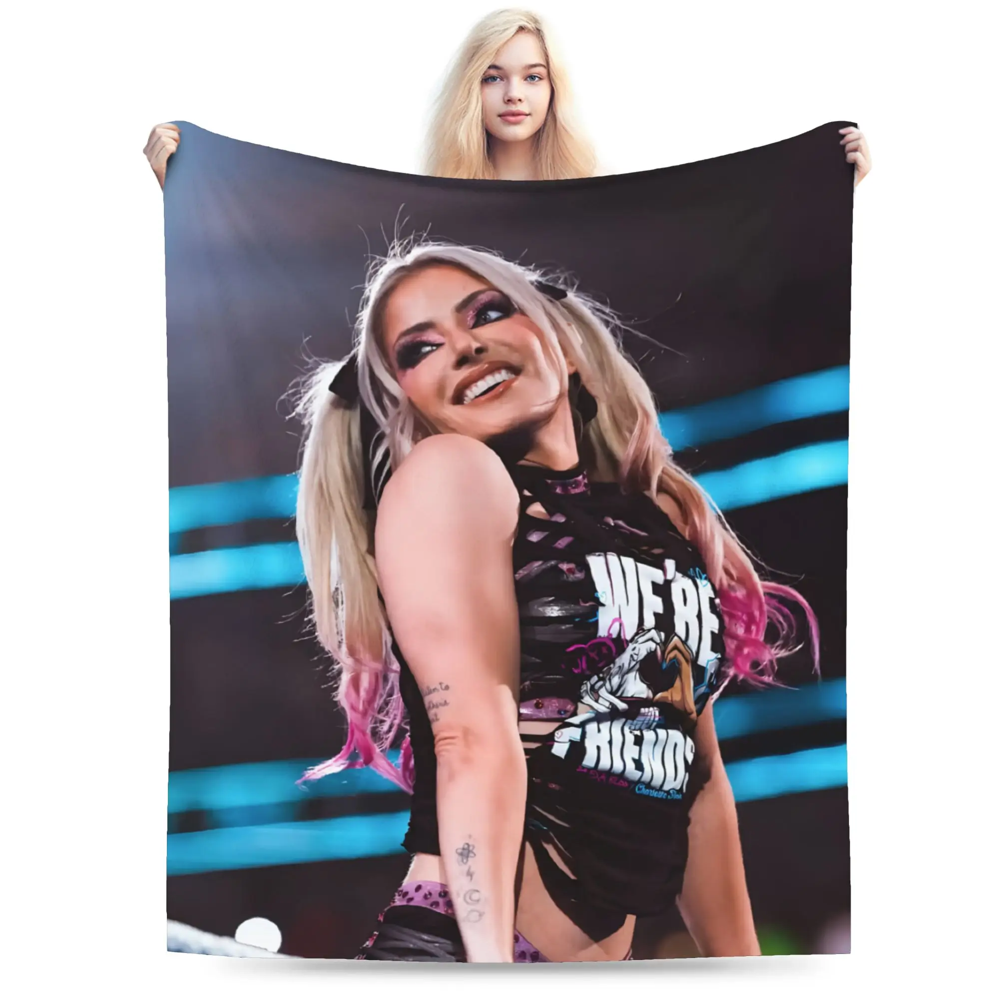A-Alexa Bliss Throw Blanket for Couch Wrestler  Fuzzy Soft Plush Blanket 50x60 Inch Multiple Sizes Bedspread for All Seasons