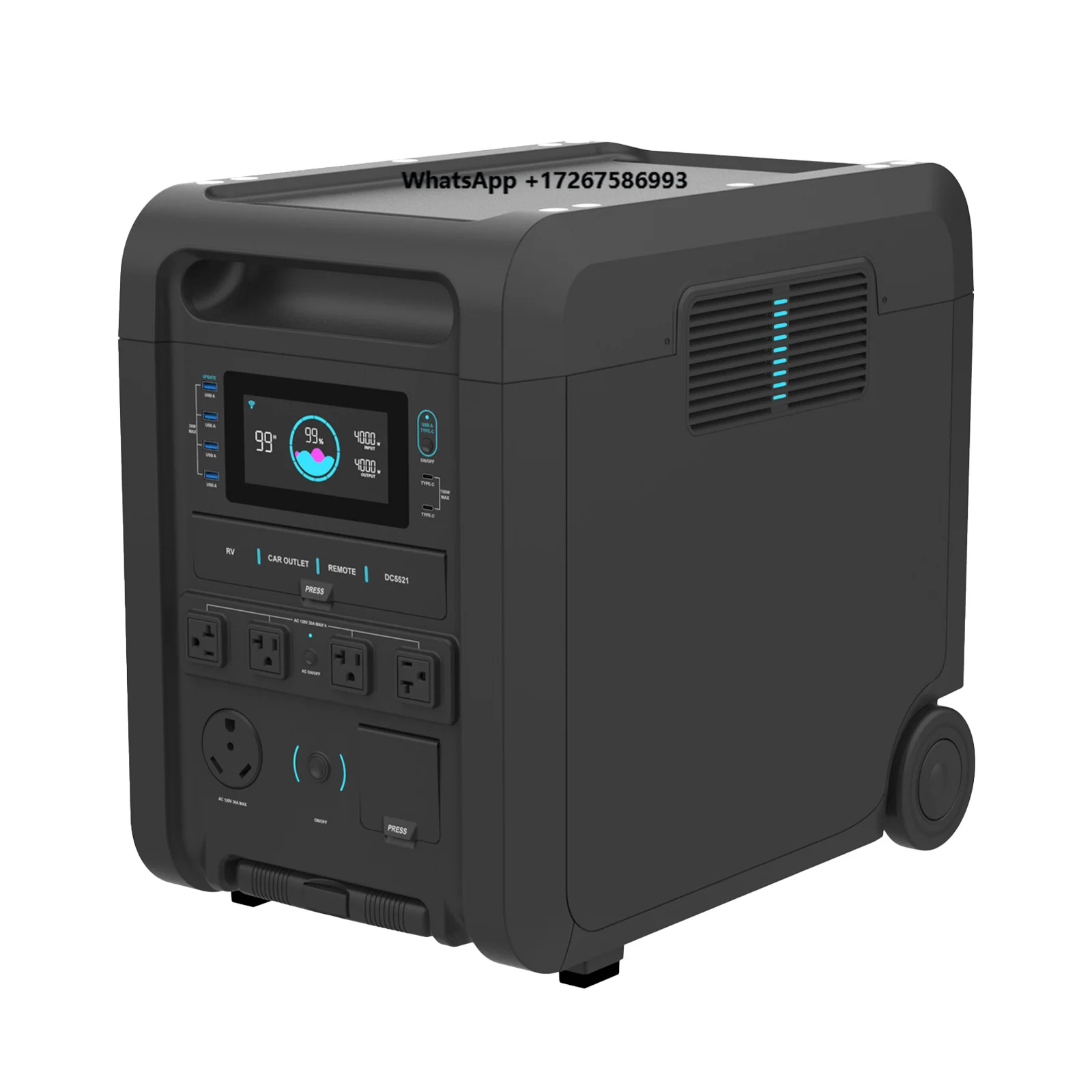 

LiFePo4 Lithium Battery Fast Charging Home Outdoor 8000W Peak 4200W Portable Backup Electric Supply Power Bank Station Generator