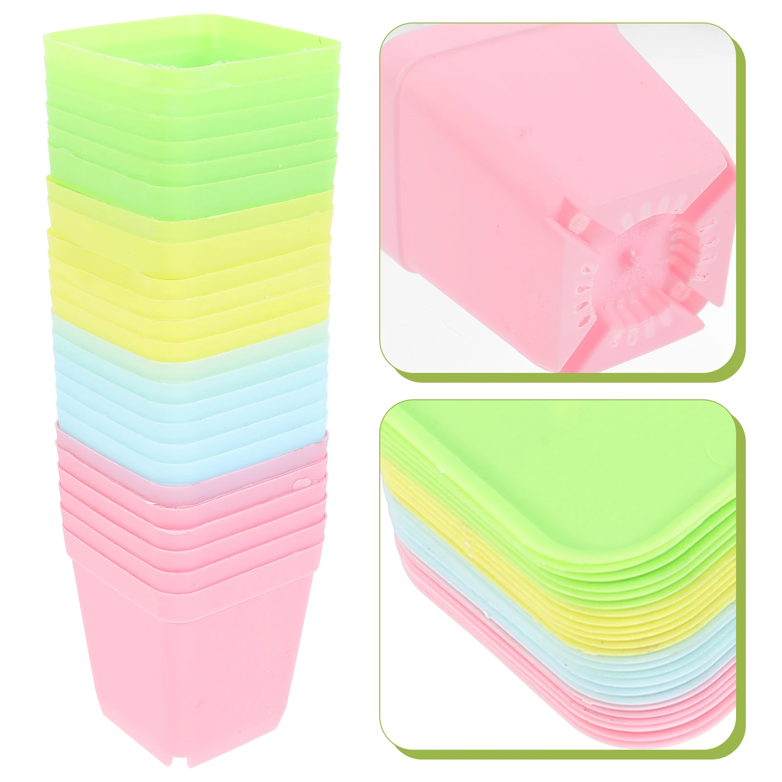 

24 Pcs Small Square Pot for Succulent Plants Cactus Nursery Seedling Planter Boxes Air Permeable Light Resistant Corrosion