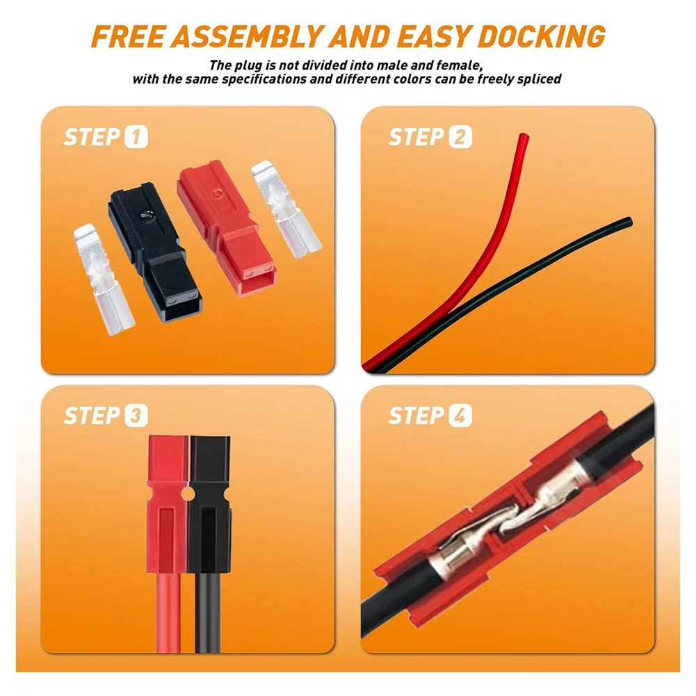 AA94-60 PCS 15A/30A/45 Amp Power Connectors Assortment Kit, Anen Power Pole Connectors,Quick Disconnect Terminals Connectors