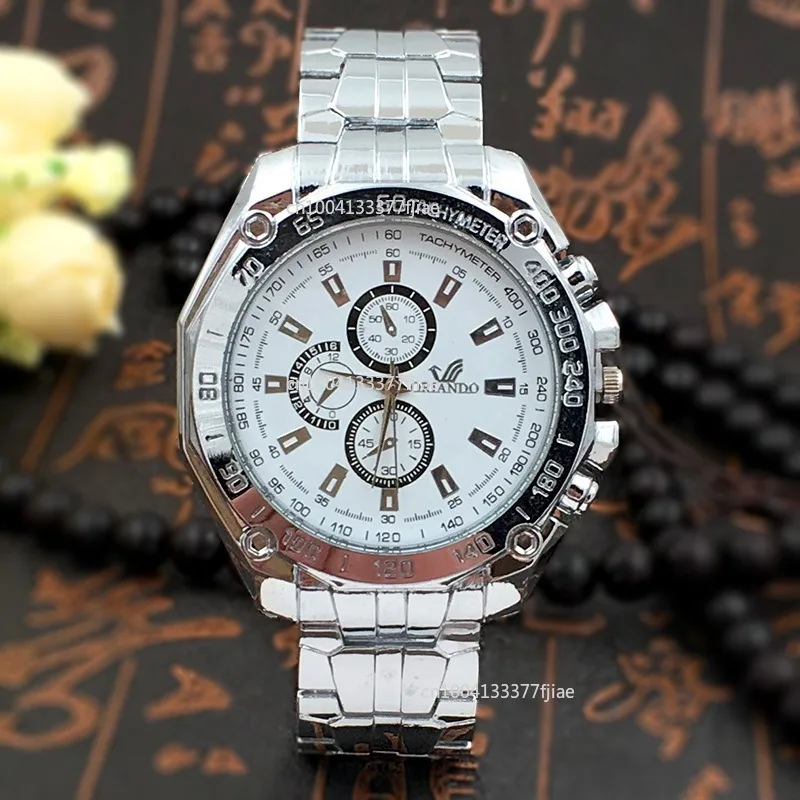 Luxury Men Watches Quartz Silver-gold Stainless Steel Wristwatch Male Clock Classic Dress Business Pilot  Watch Reloj De Hombre