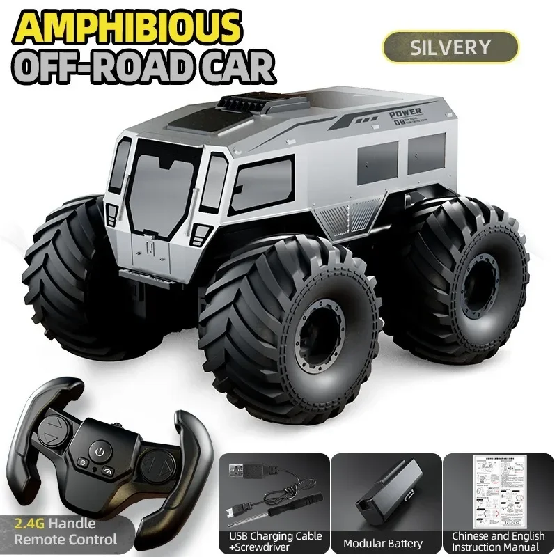 

FOR RC cars 4WD All Terrain Cross Country Car RC Water Land Amphibious 2.4G Toy Remote Control Car Kids Gift Fine Product