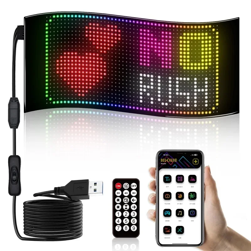 with the sticker screen, Bluetooth scrolling word, flexible screen, fully waterproof LED soft screen, window advertising screen