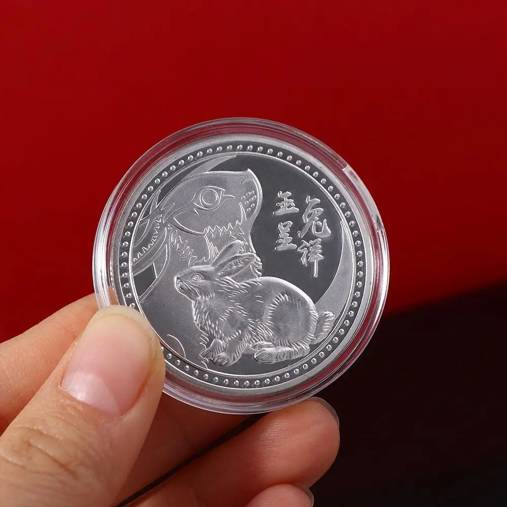 Chinese 2023 for Wealth and Luck Rabbit Mascot Twelve Zodiac Decorative Rabbit Coin Collectible Commemorative Coin Souvenir