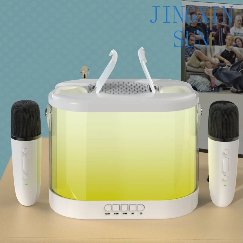 Outdoor Portable Bluetooth Speaker Microphone Karaoke Integrated Audio Children's Home Singing