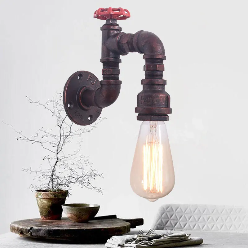 American Retro Wall Lamps Creative Faucet Decorative Water Pipe Lights Bedroom Living Room Restaurant Lighting Corridor Fixtures