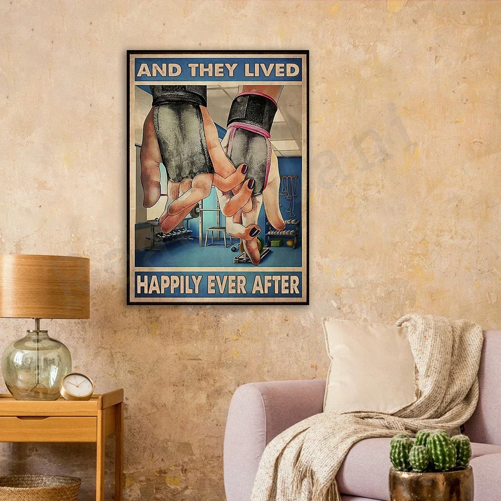 Funny Workout Poster, Fitness Poster, Workout Room Poster, Fitness Gym Poster, And They Lived Happily Ever After Poster