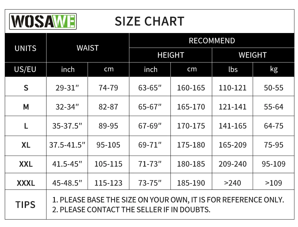 WOSAWE Men\'s Bike Pants Long Padded Cycling Tights MTB Pants Bicycle Leggings Outdoor Riding Quick Dry Reflective Clothing