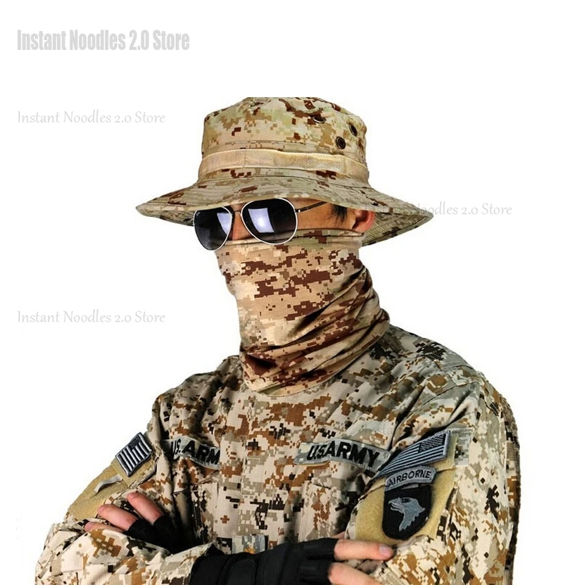 التمويه التكتيكية Boonie القبعات التخييم تسلق دلو قناص قبعة الرجال في الهواء الطلق الصيد التنزه قبعة الشمس واقية Boonie قبعات