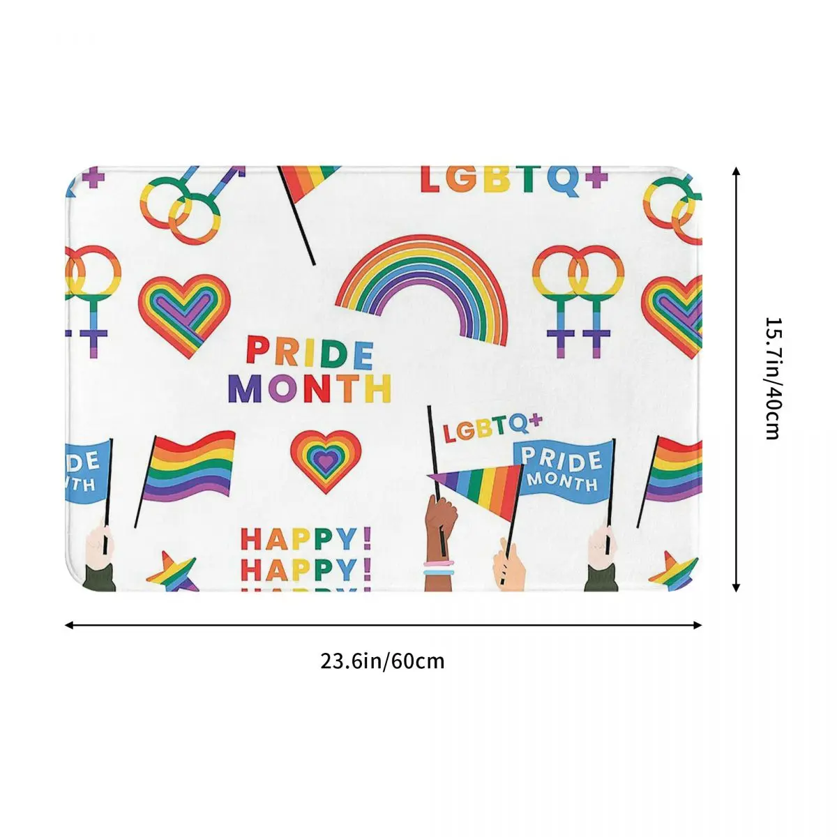 Pride Allyship LGBT Love Rainbow Non-slip Doormat Pack Stickers Community Bath Bedroom Mat Outdoor Carpet Flannel Modern Decor