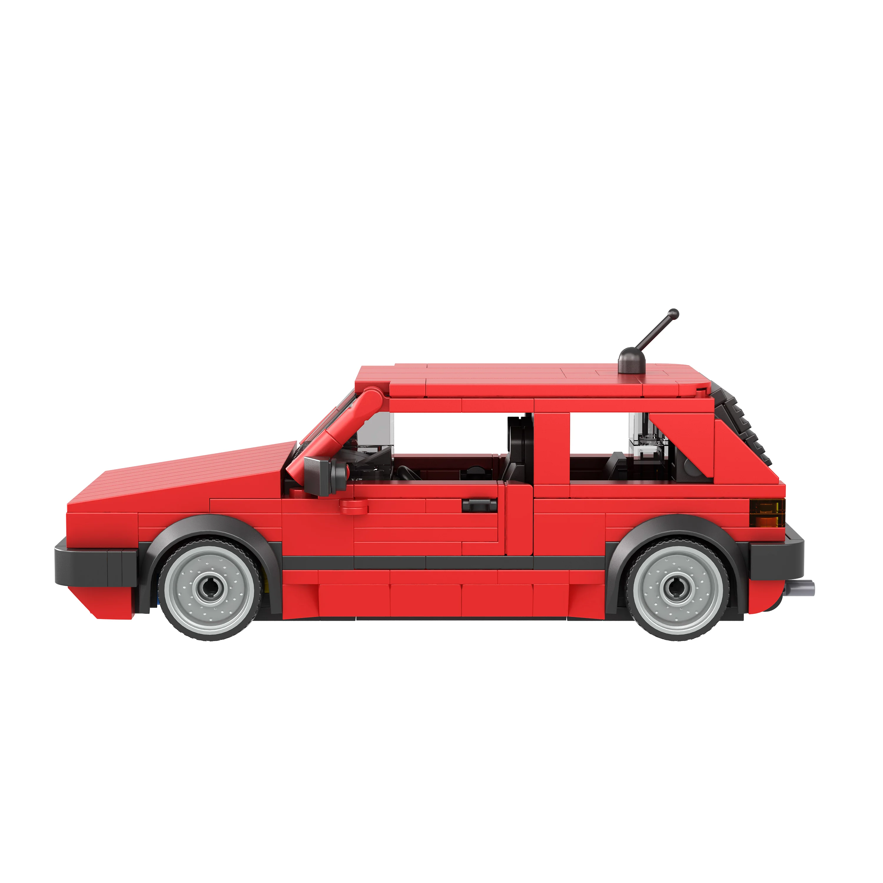 Red Golf MK2 Car Bausteine MOC Speed ​ ​ Automodellbausteine High-Tech Kreatives Spielzeugset Sammlung DIY Geschenk für Erwachsene