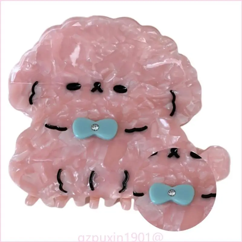 57qa Cartoon Hunde Form Haarklaue für Pferdeschwanz Mädchen lässiges Waschen des Gesichts Kieferclip – Detail 1