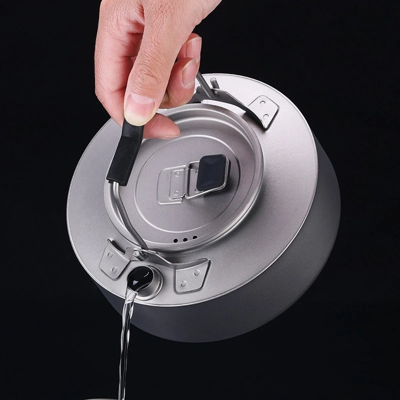 

Outdoor pure titanium kettle Portable camping teapot Camping tea set Titanium alloy boiling teapot