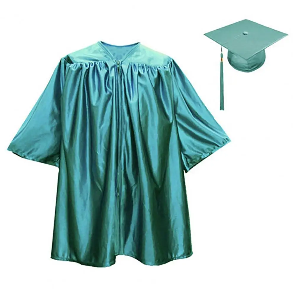 Kindergarten Graduation Gown Cap Set Unisex Children Graduation Robe Hat Set Ceremony Gown Cap Tassel Set Kids School Uniforms