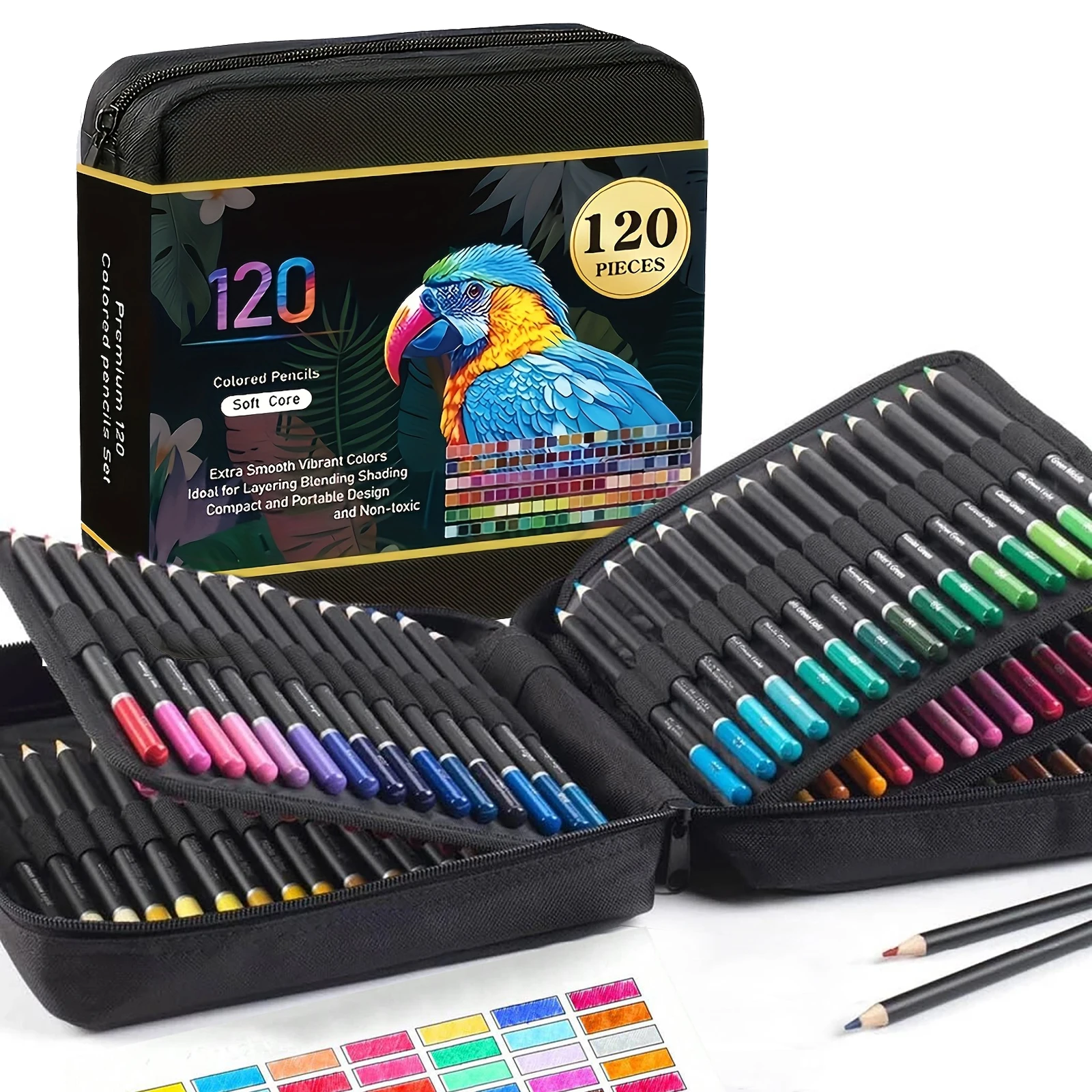 

120 Colored Pencils, Soft Core Oil-Based Vibrant Artists Coloring Pencils for Artists Drawing Sketching Blending Shading