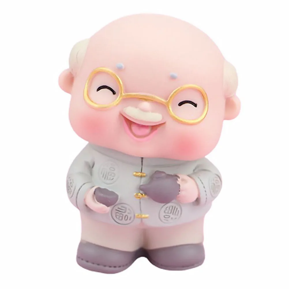 

1Pcs PVC Craft Cake Decoration Creative Old Man Couple Ornament Ideal for Table Home Party Mini Garden PVC Craft