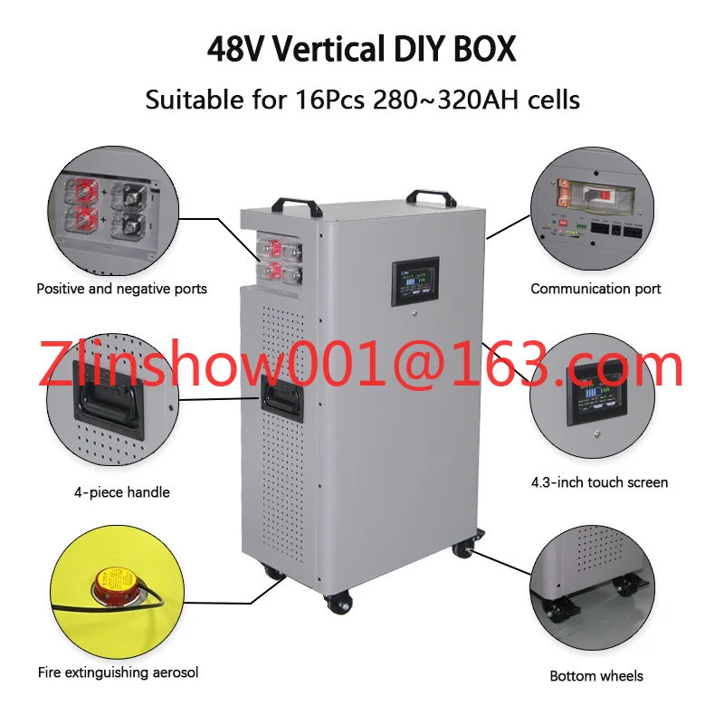 S1 Vertical 16s Diy Battery Box 48v 280ah 304ah 320ah Lifepo4 Battery Box Stand Lithium Battery case